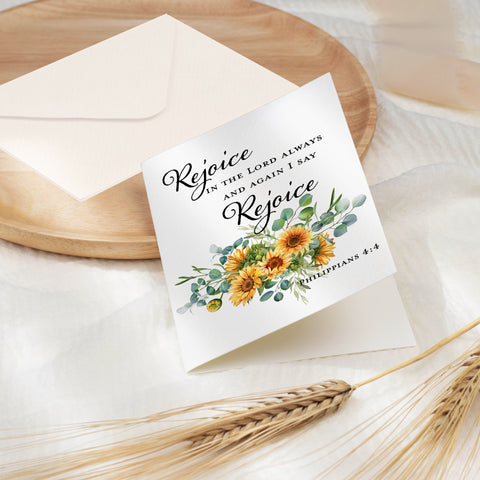 Sunflowers Rejoice Note Card - Amazing Faith Designs