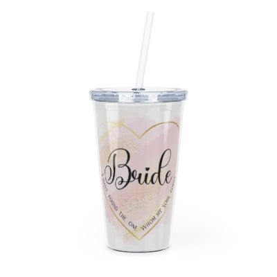 Bride Plastic Water Tumbler with Straw, Bridal Party Gifts, Bride gift, Bridal Shower Gift
