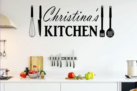 Kitchen wall decal - name stickers for home decor