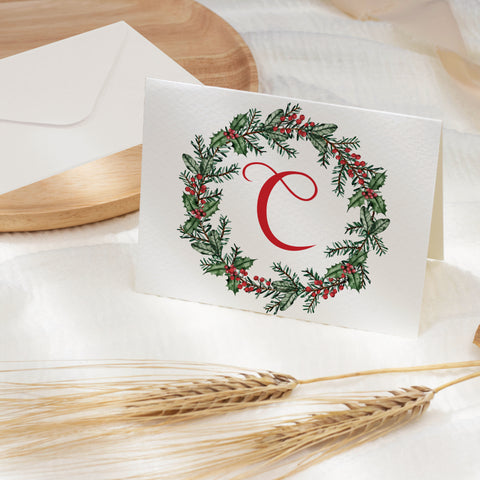 Christmas Monogram Note Cards