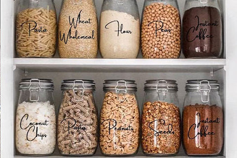 Name stickers for pantry organization