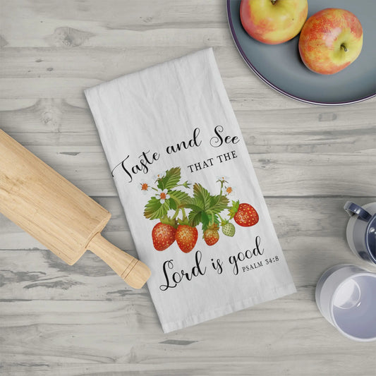 Taste and See Oranges Tea Towel, Scripture Kitchen Towel, Farmhouse Dish  Towel, Cute Kitchen Towel, Christian Gift, Psalm 34:8