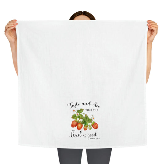 Taste and See Vegetables Tea Towel, Scripture Kitchen Towel, Farmhouse Dish  Towel, Cute Kitchen Towel, Christian Gift, Psalm 34:8