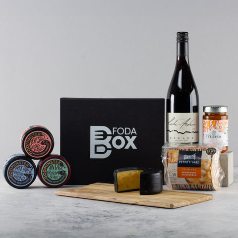 Red wine and cheese hamper gift link