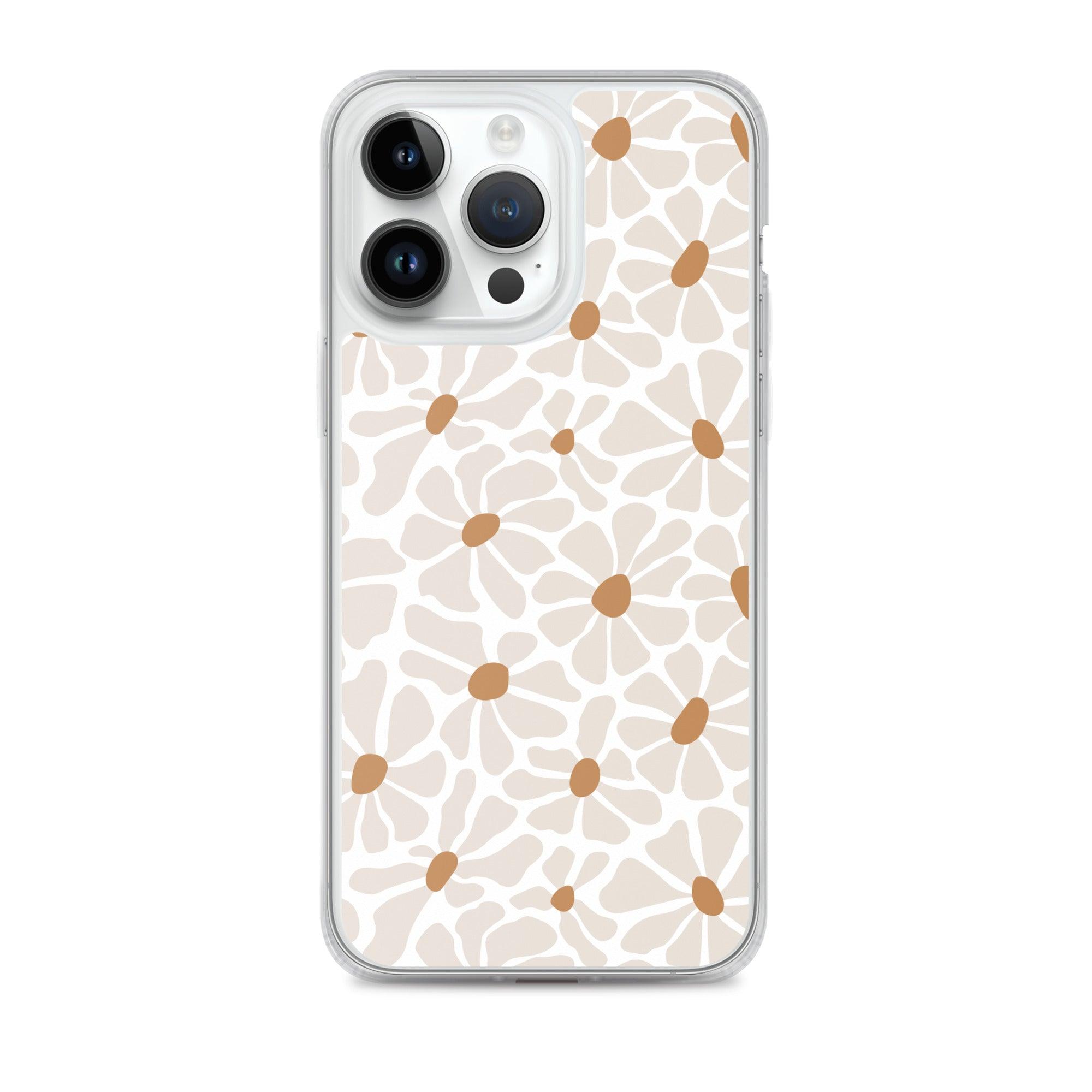 Groovy Flower Tan | Clear Case for iPhone®
