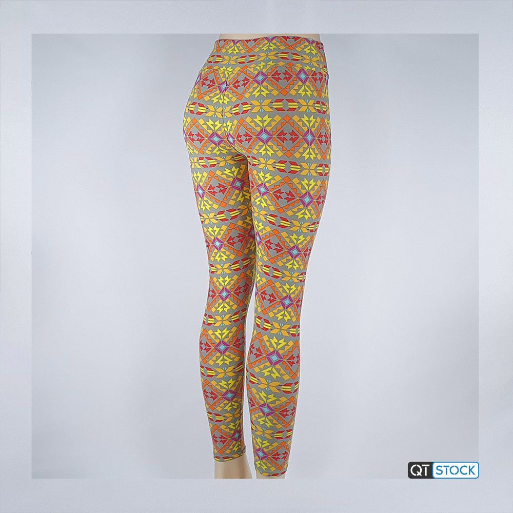 LuLaRoe Leggings Women Size OS One Size Colorful Shapes Yoga Pants #RN  142161