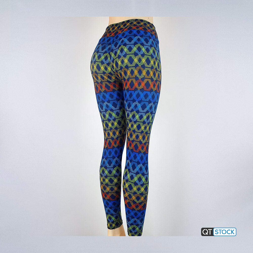 LuLaRoe Leggings Women Size OS One Size Colorful Shapes Yoga Pants