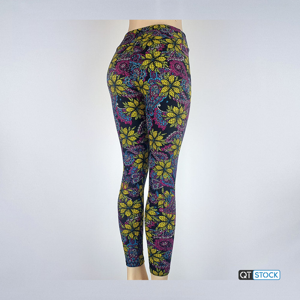 LuLaRoe, Pants & Jumpsuits, Lularoe Bold Colored Autumn Floral One Size  Leggings
