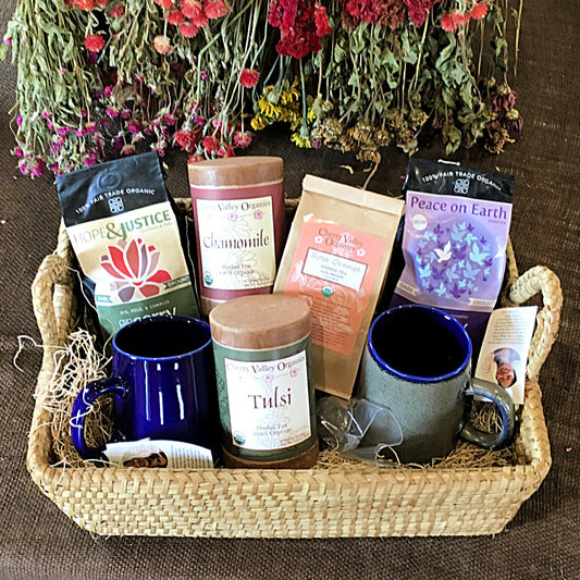 Herbal Tea & Coffee Gift Basket - Cherry Valley Organics