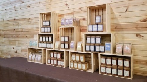 Cherry Valley Organics tea display