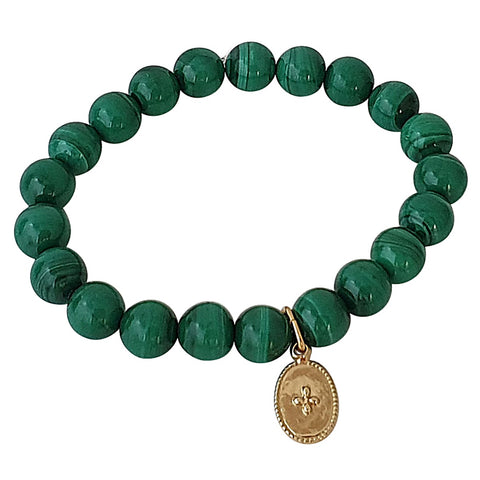 bracelet en pierres naturelles de malachite verte