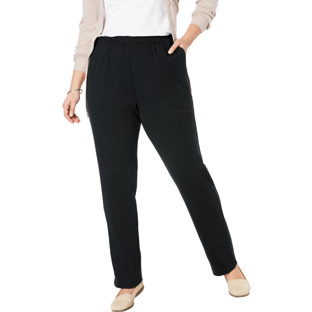 Woman Within Womens Plus Size Tall 7-Day Knit Straight Leg Pant - 1X