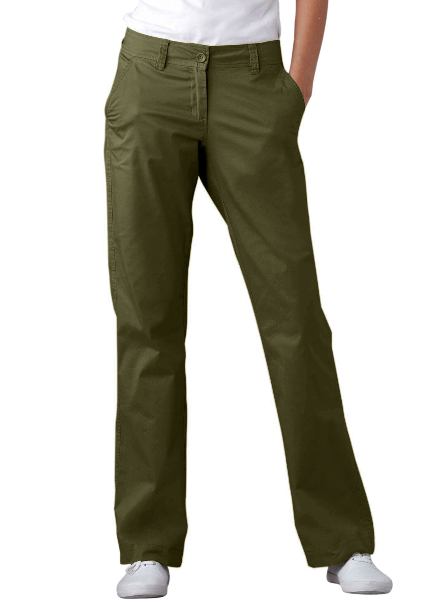 Ellos Women's Plus Size Modern Stretch Chino Pants, 14 - New Khaki