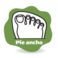 Cacles: pie ancho