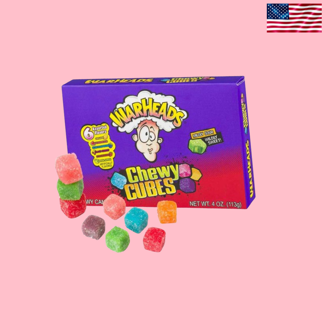 USA Warheads Sour Sweet & Fruity Chewy Cubes Theatre Box 113g