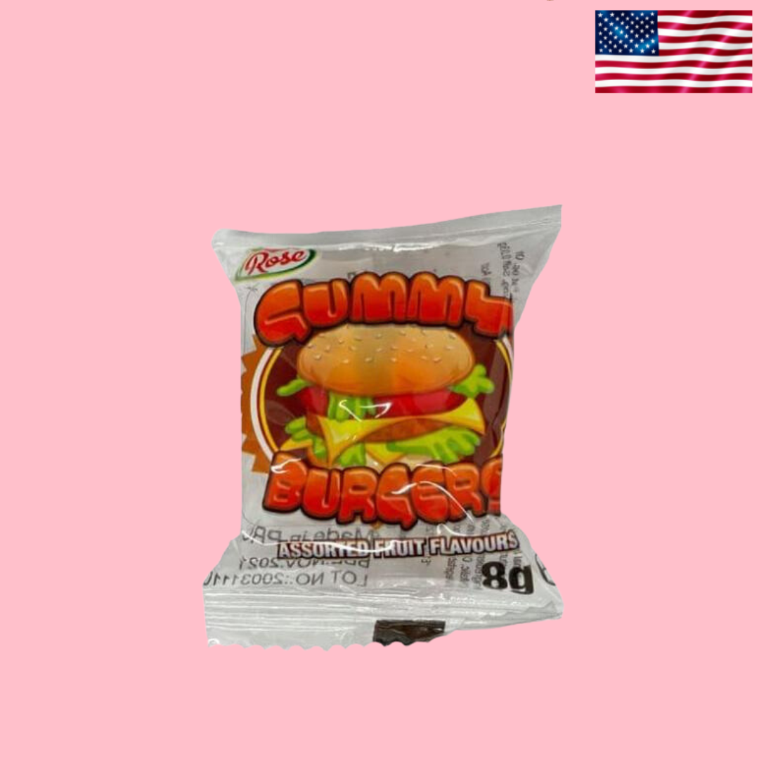 USA Rose Gummy Burger Candy 9g