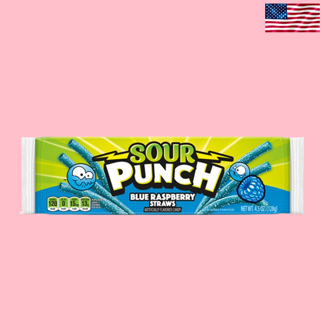 USA Sour Punch Blue Raspberry Straws 57g