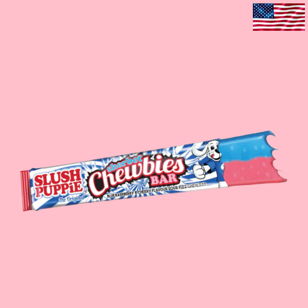 Slush Puppie Sherbet Chewbies Blue Raspberry & Cherry Chew Bar 25g