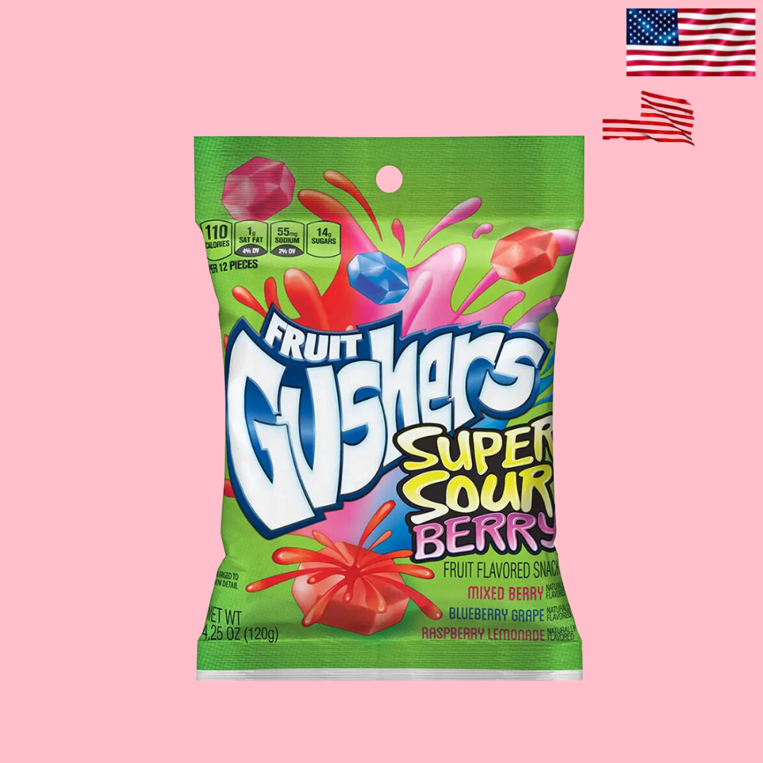 USA Fruit Gushers Super Sour Berry 120g
