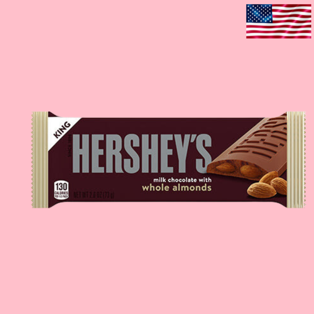 USA Hershey’sMilk Chocolate with Almonds King Size Bar - 74g