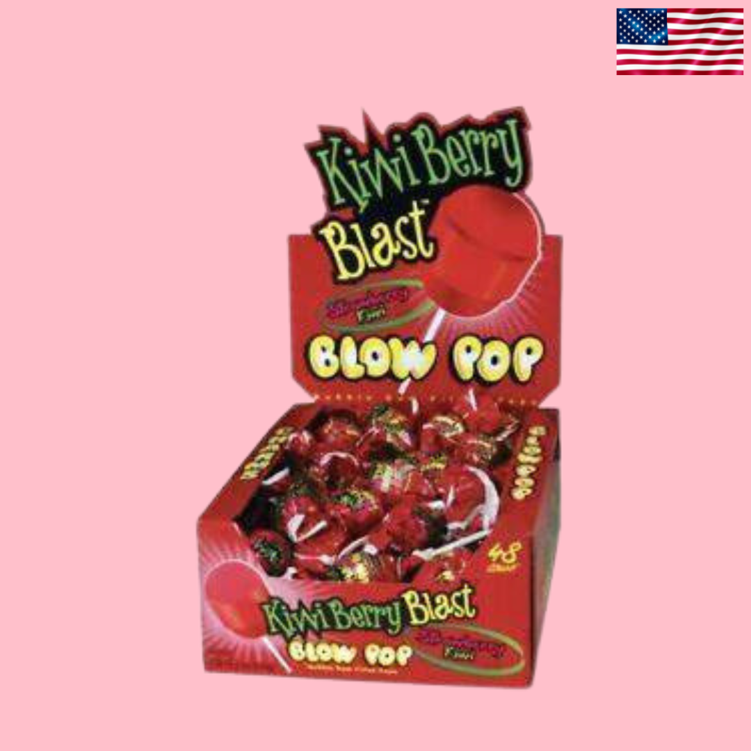 USA Charms Blow Pop Kiwi Berry Blast Flavour Lollipop 18.4g