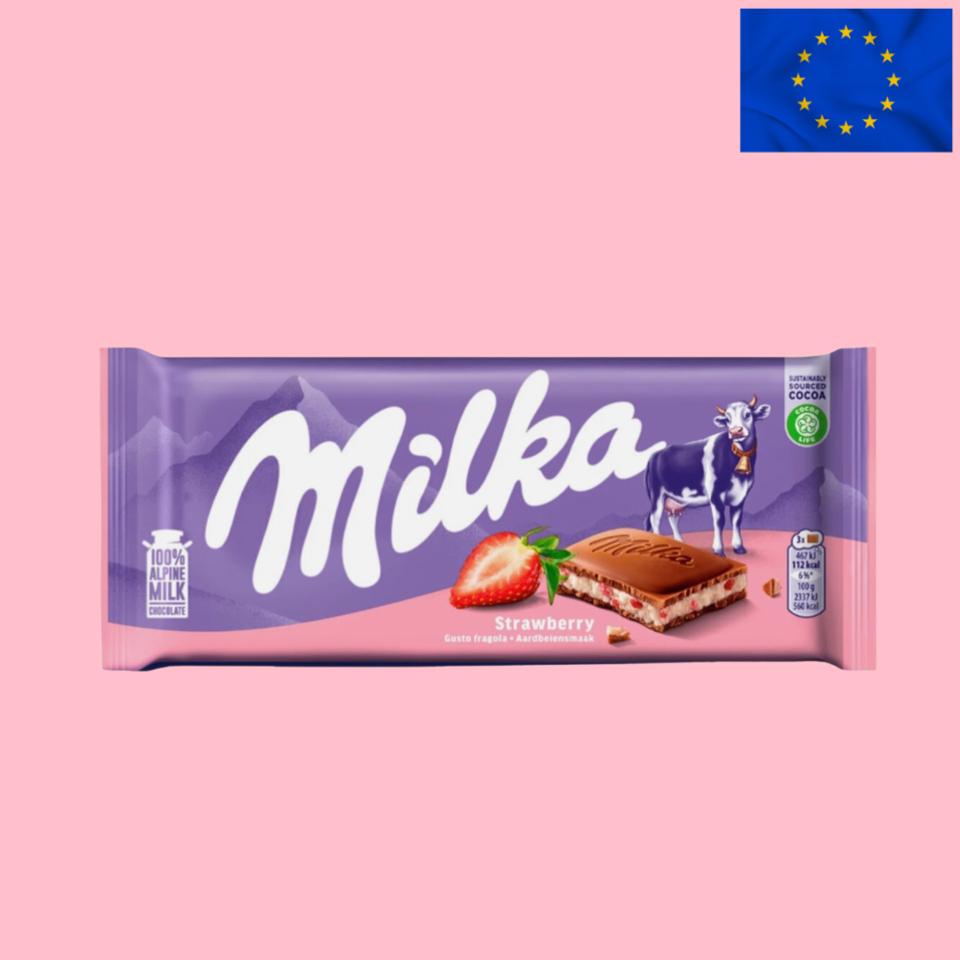 Milka Strawberry Chocolate Bar 100g