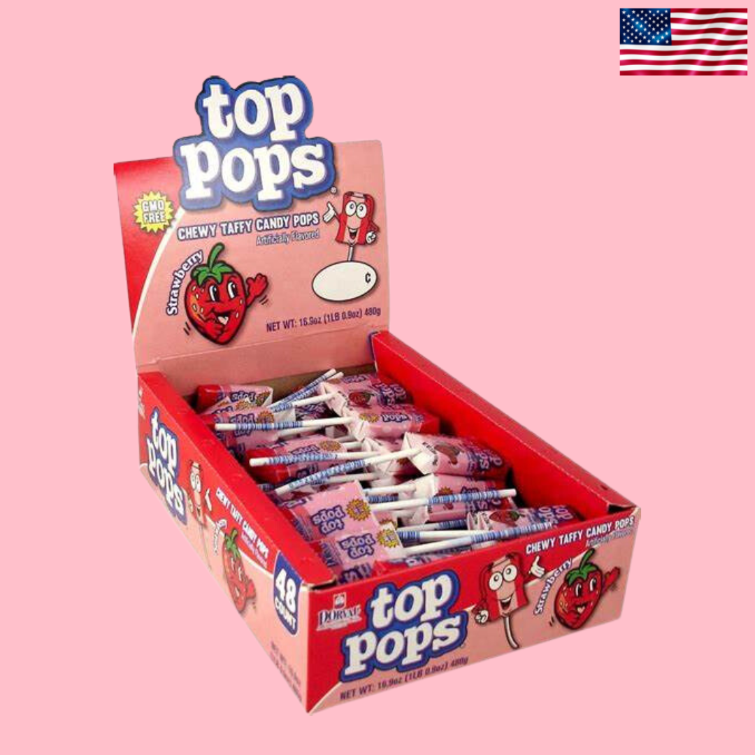 USA Top Pops Strawberry Lollipop 7g