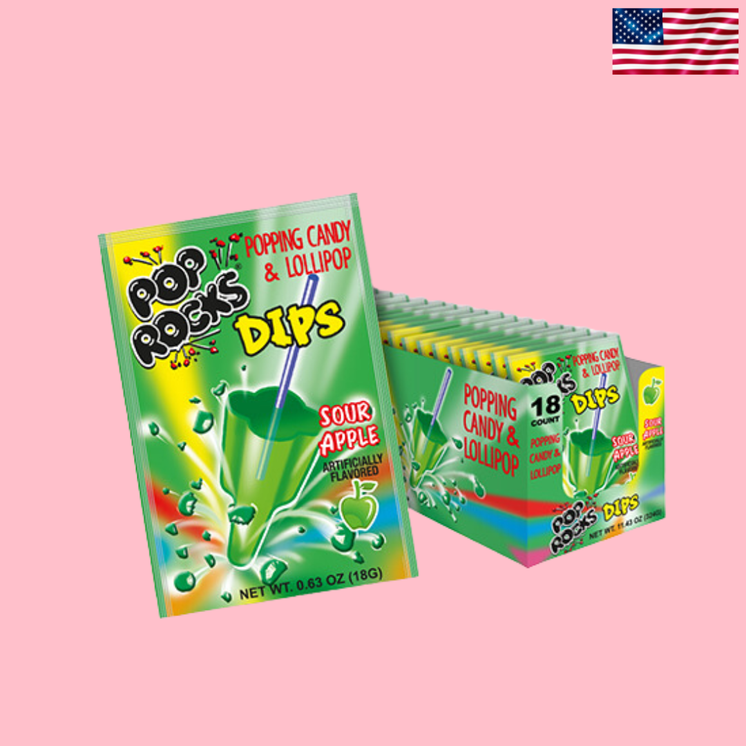 USA Pop Rocks Dips Sour Apple 18g