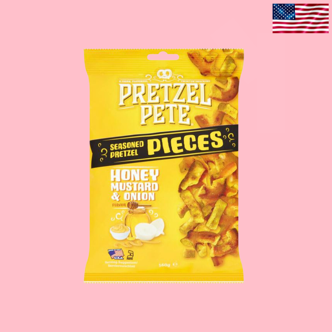 USA Pretzel Pete Honey Mustard & Onion Seasoned Pretzels 160g