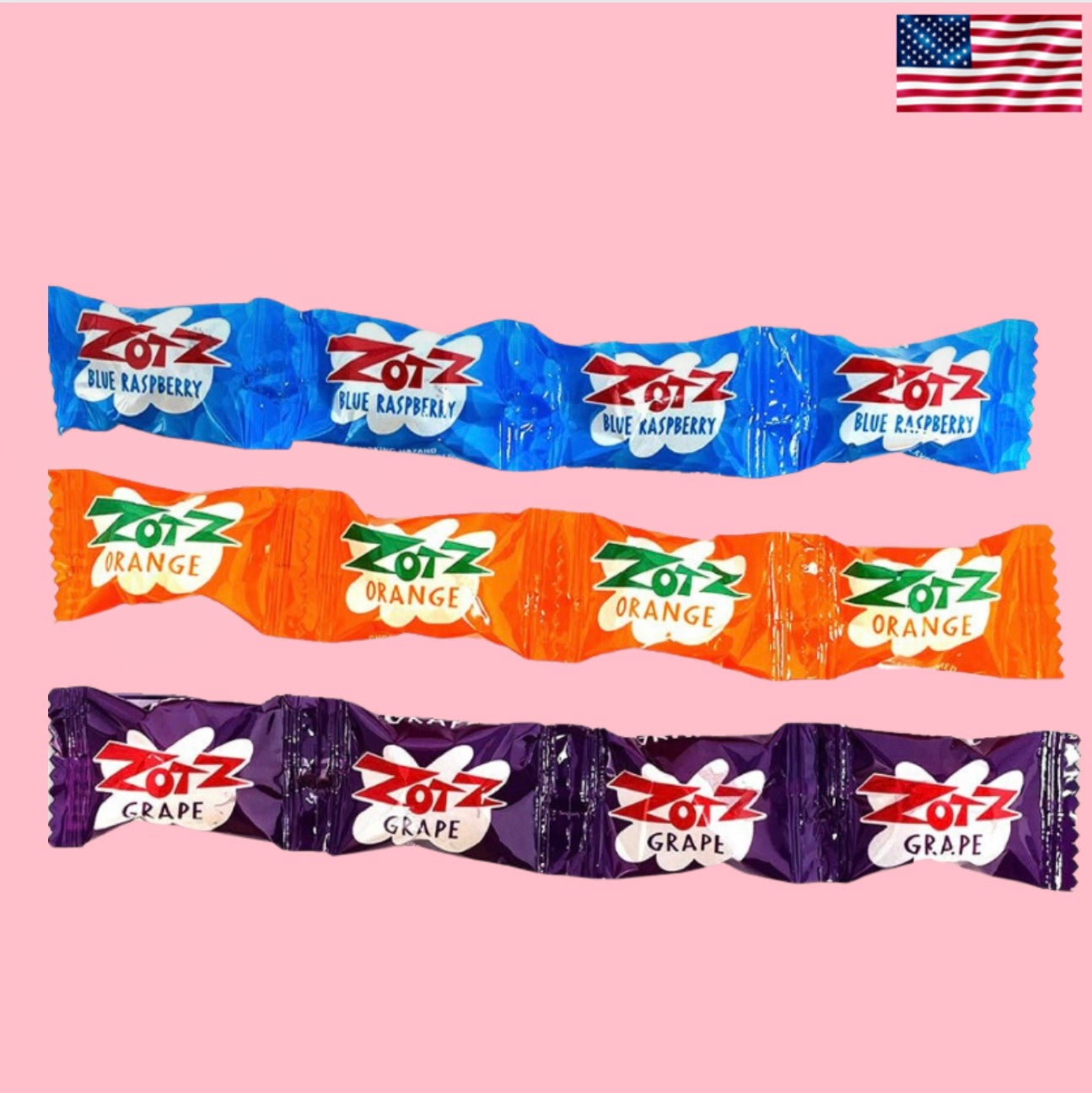 USA Zotz Strings - Blue Raspberry, Orange & Grape 20g