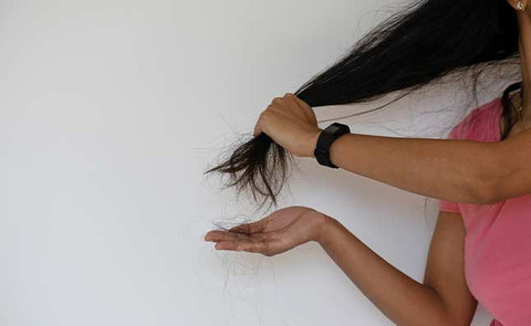 woman with hair fall