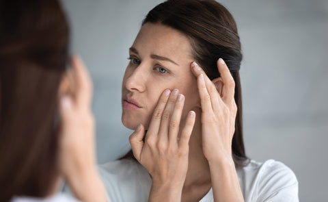 Woman Concerned About Her Face