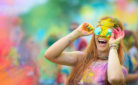 Woman Playing Holi