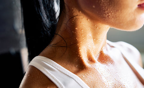 Woman Sweating After Workout
