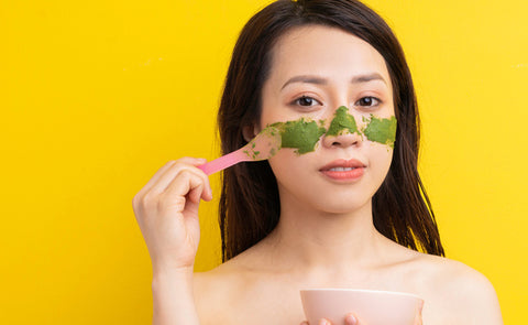 Girl Using Neem Face Mask