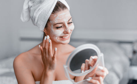 Woman Using Face Pack