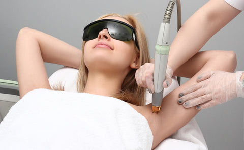 Woman Getting Laser Hair Removal Done