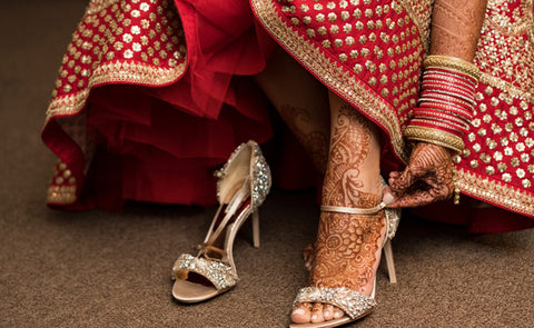 Indian Bride Getting Dressed