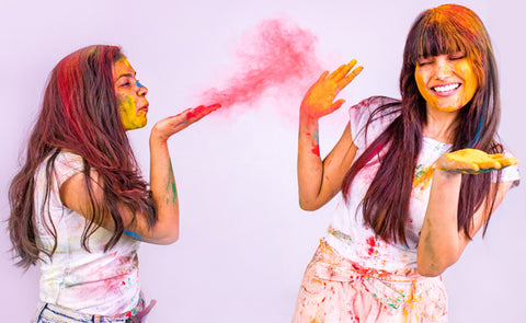 Girls Playing Holi