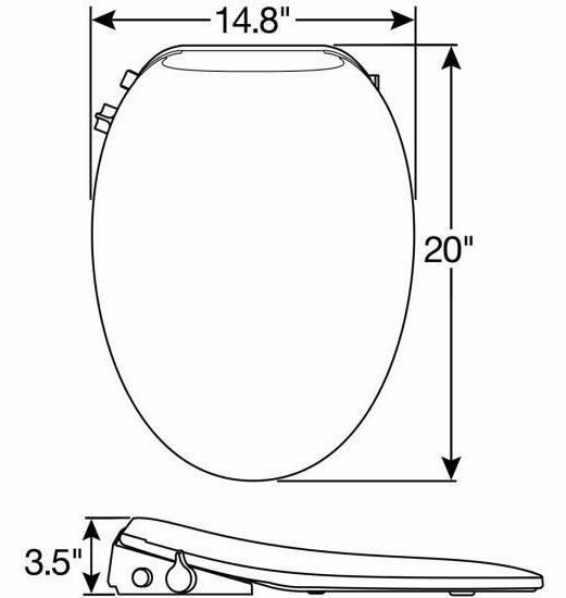 Haven 2000 Elongated Bidet Toilet Seat - White HV2000E 000 Bemis - Image 3