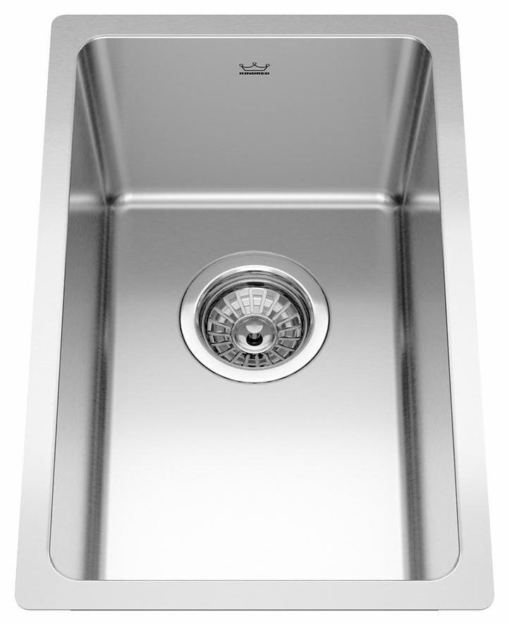 Brookmore 11-9/16" 1 Bowl Undermount Kitchen Sink - Stainless Steel BSU1812-8 Kindred