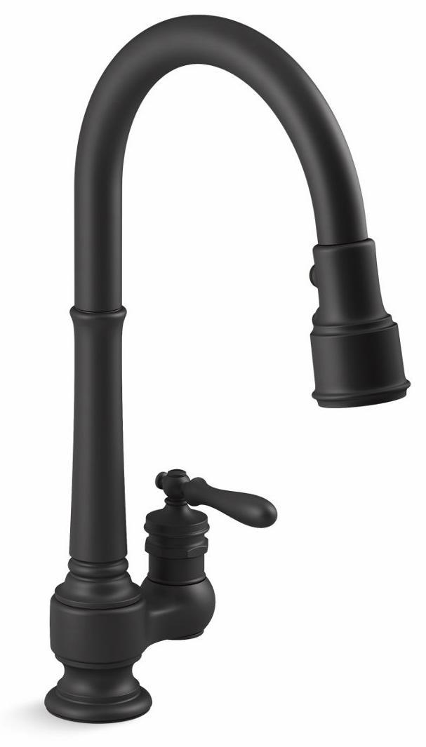 Artifacts Kitchen Faucet with Pulldown Spray - Matte Black 99260-BL Kohler