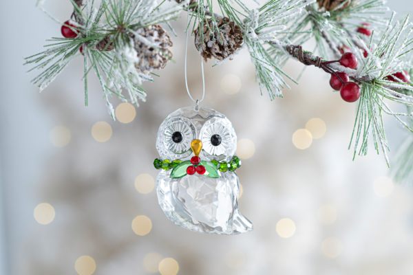 Owl With Holiday Wreath Ornament