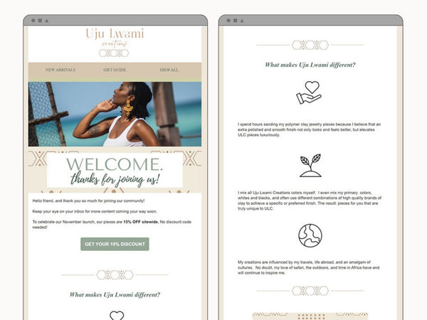 Welcome Email Examples - Uju Lwami Creations