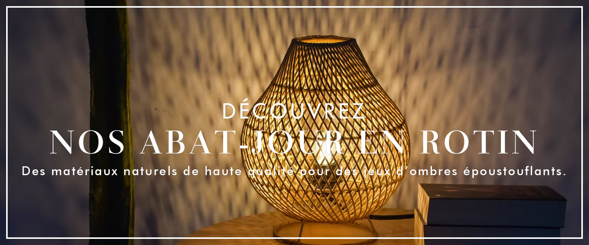 Rotin Lumière de Nuit, Lampe de table en bois avec abat-jour tissé à la  main