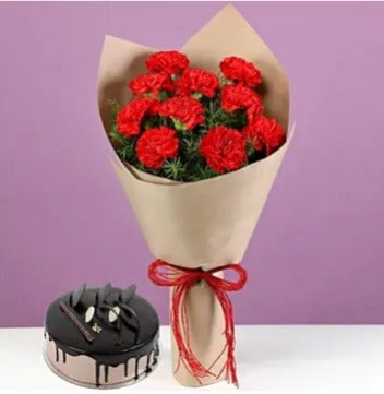 Red Carnations and Chocolate Cake