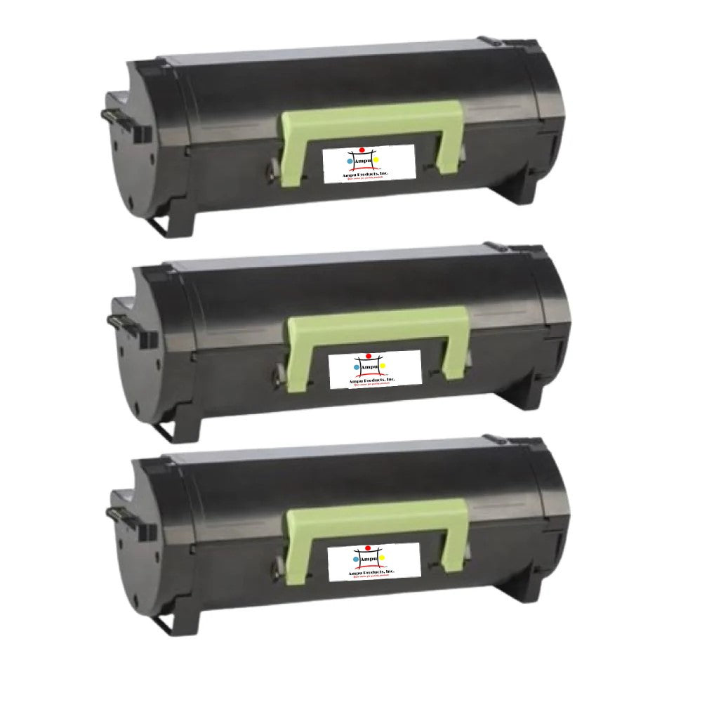 Compatible Toner Cartridge Replacement For Lexmark 60F0HA0 (600HA) High Yield Black (10K YLD) 3-Pack