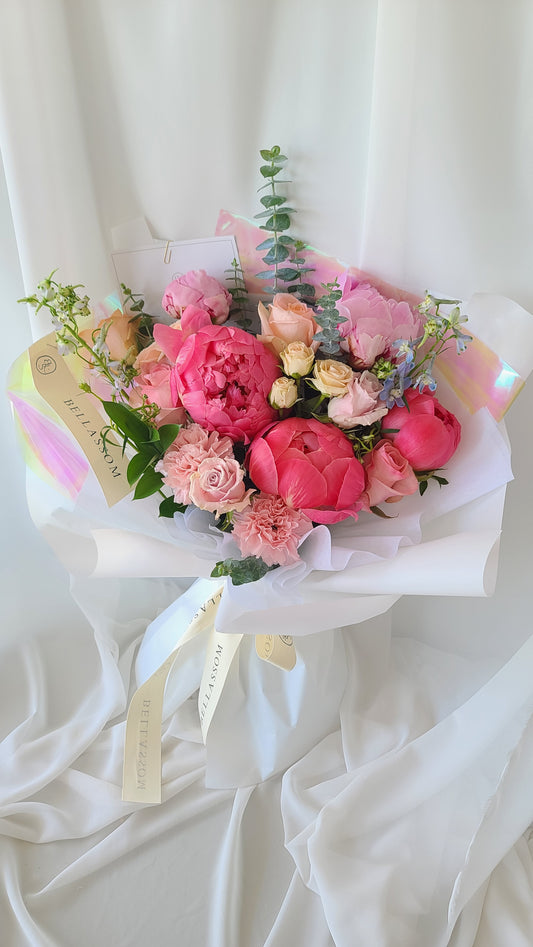 Blancho Deep Pink Lovely BOW & Heart & Blosom Design Romantic