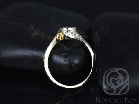 Bi-Metal Offset 9ct Rose Gold & Black Zirconium Double Comfort Flat Ring
