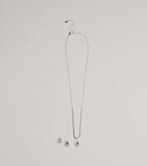 Chic Delicate Rhinestone Necklace And Earrings Set - OH CICI